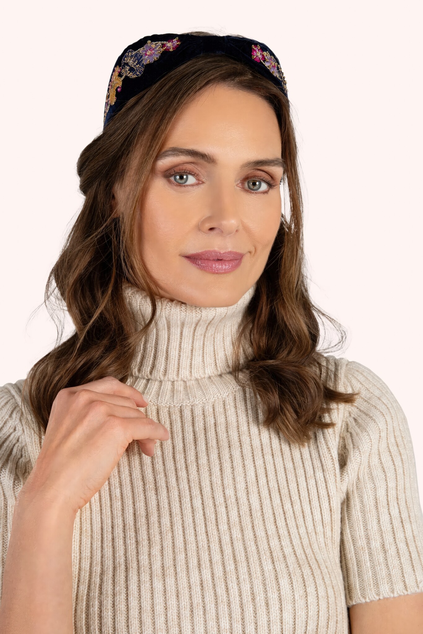 Velvet Headband - Midnight Posy-2