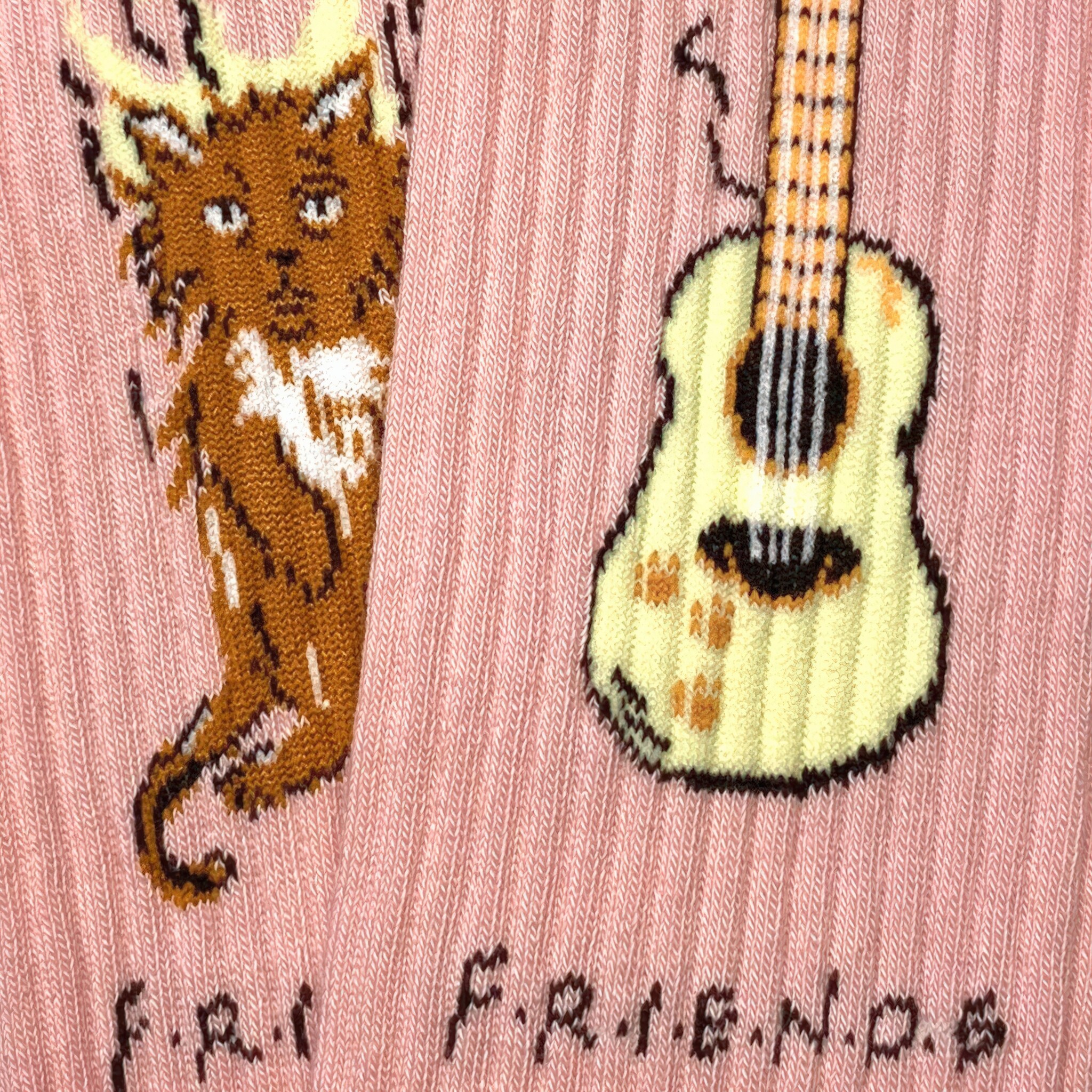 ♣ Athletic Friends Smelly Cat Pink Socks-2