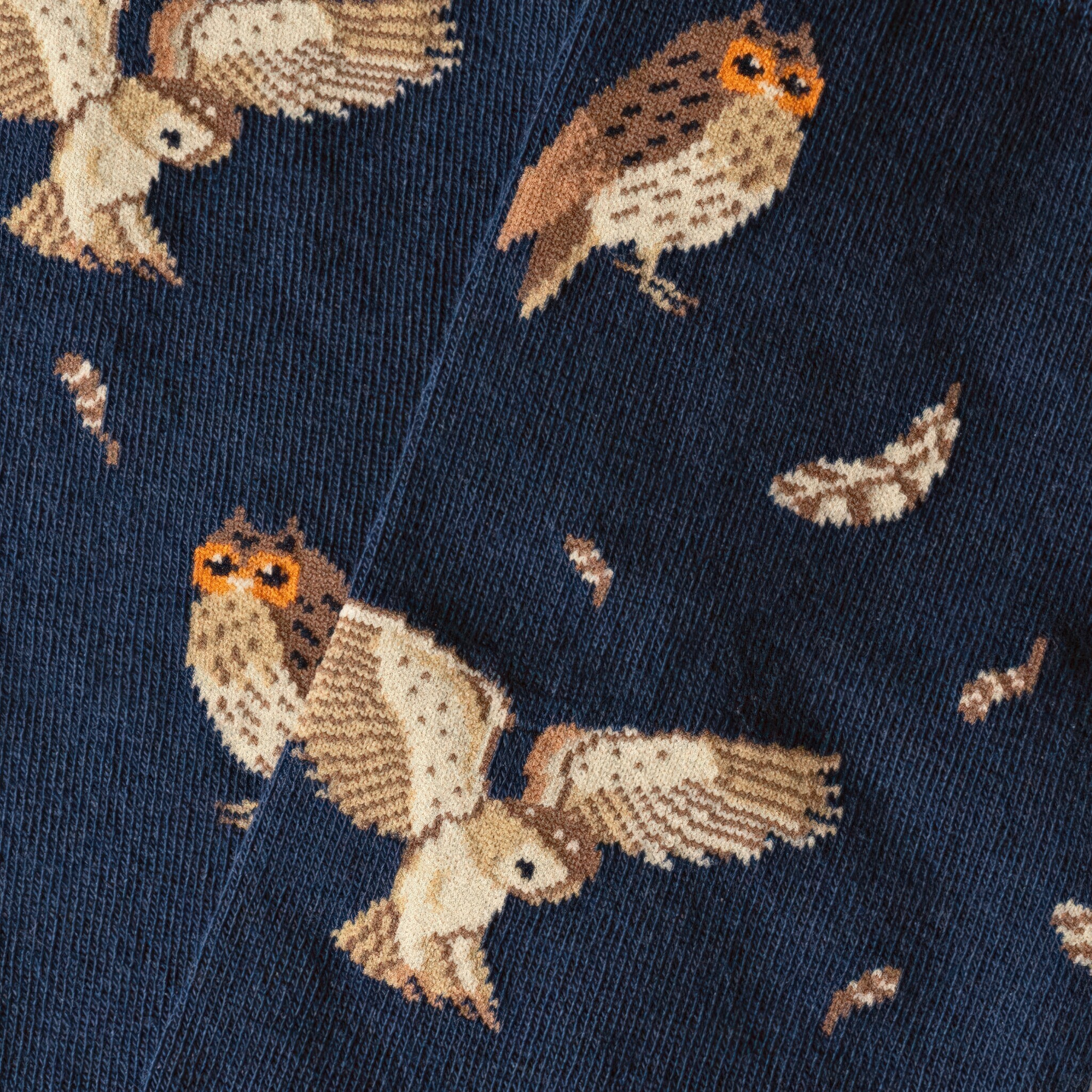 ♣ Night Owl Dark Blue Socks-2