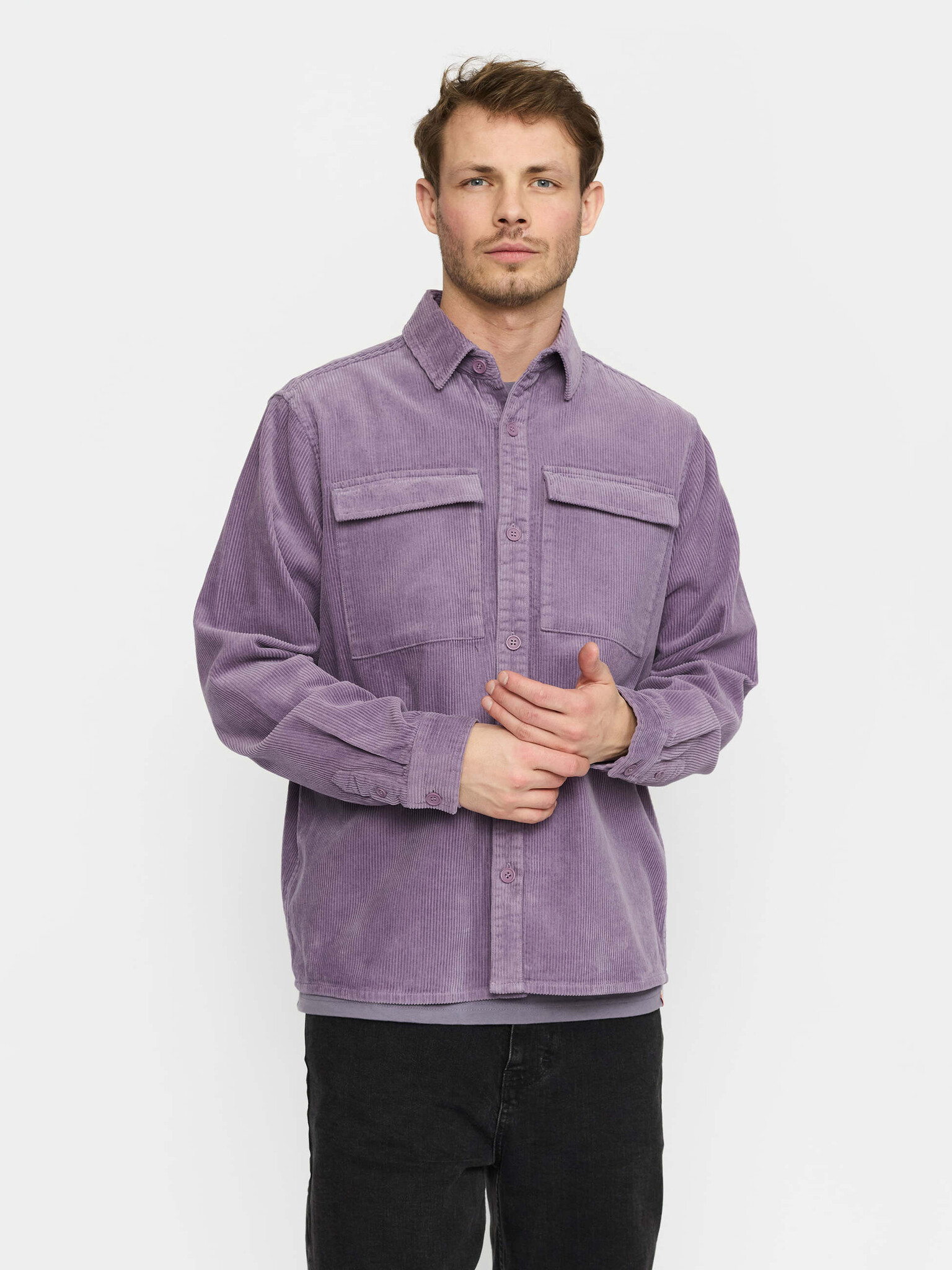♣ Purple Plush Utility Overshirt-1
