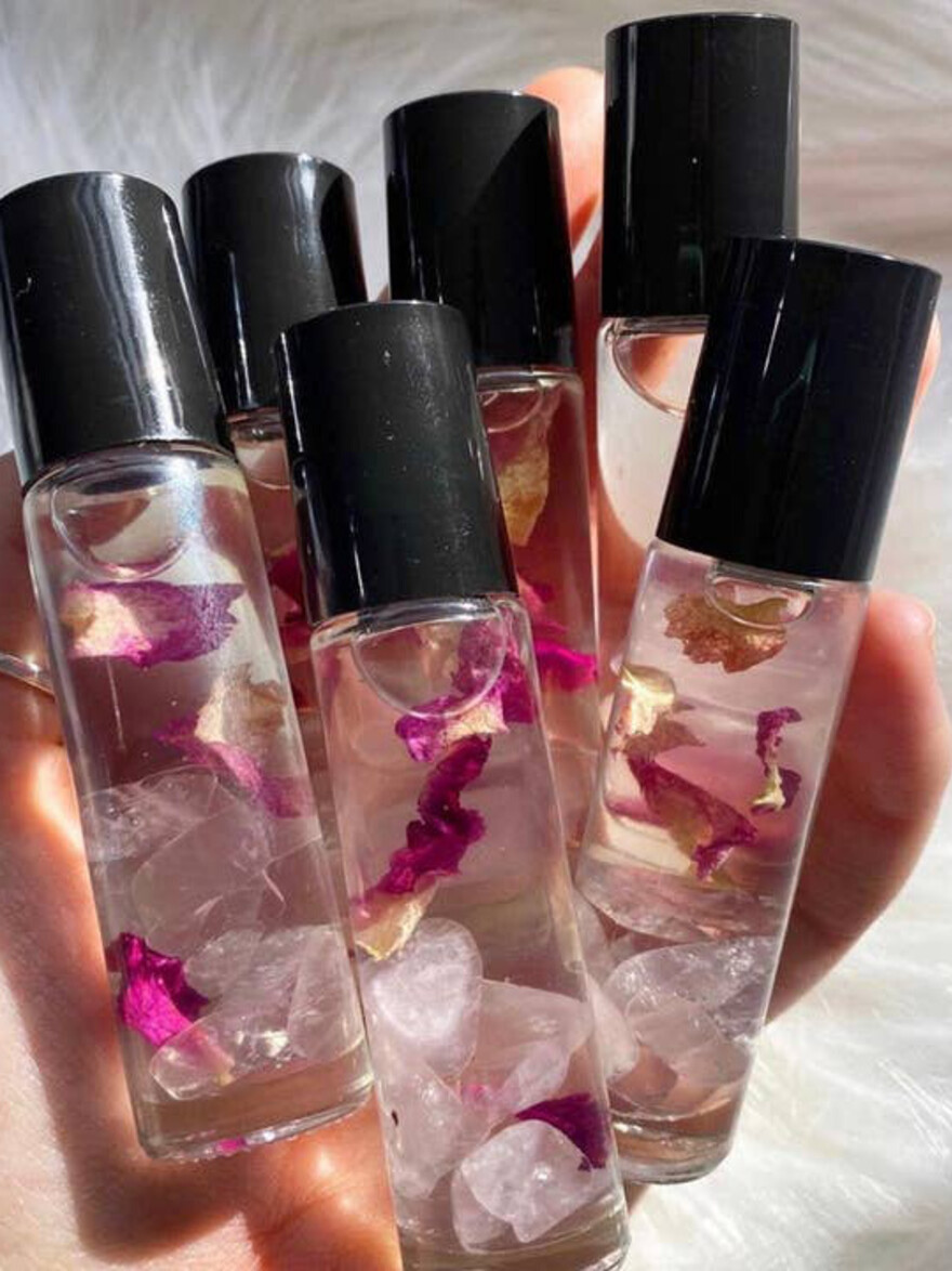 Gemstone Perfume Roller ROZE QUARTZ