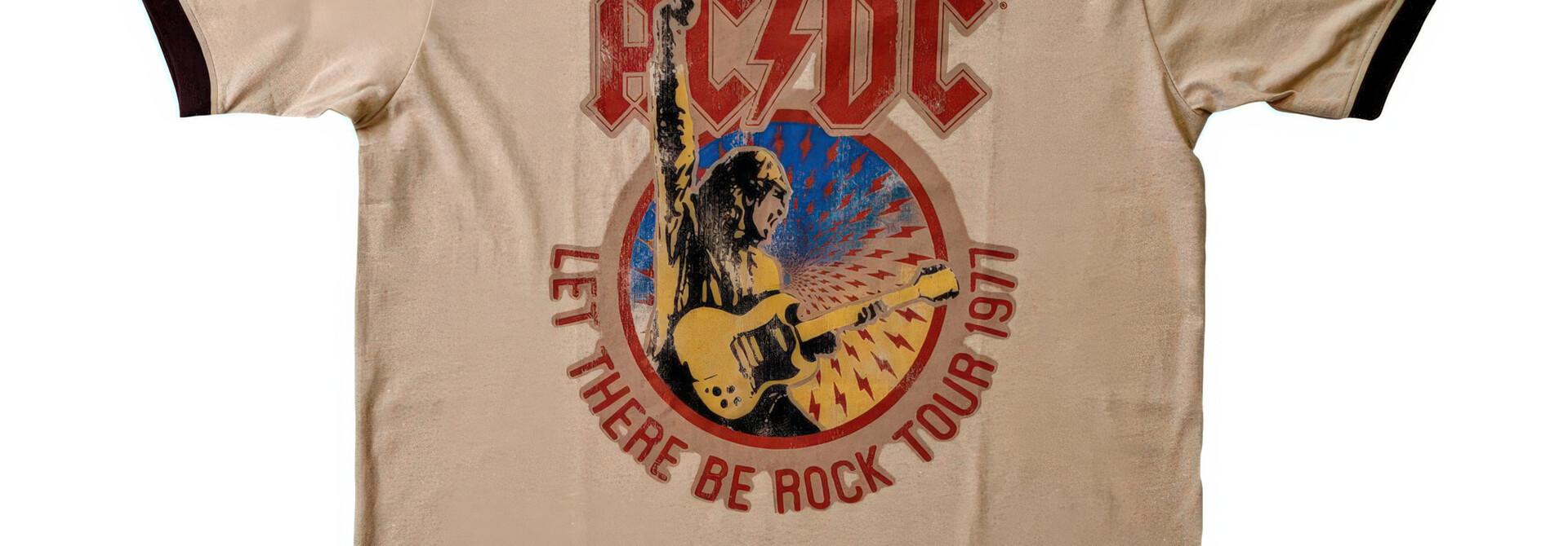 AC/DC - Let There Be Rock Tour '77 Sand Ringer Tee