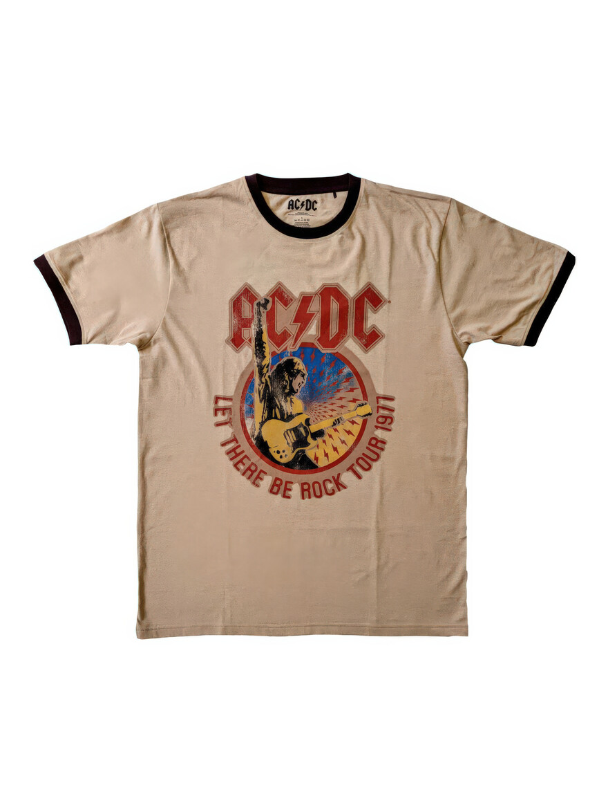 AC/DC - Let There Be Rock Tour '77 Sand Ringer Tee