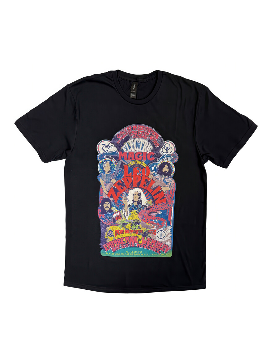 Led Zeppelin - Full Colour Electric Magic Black Tee