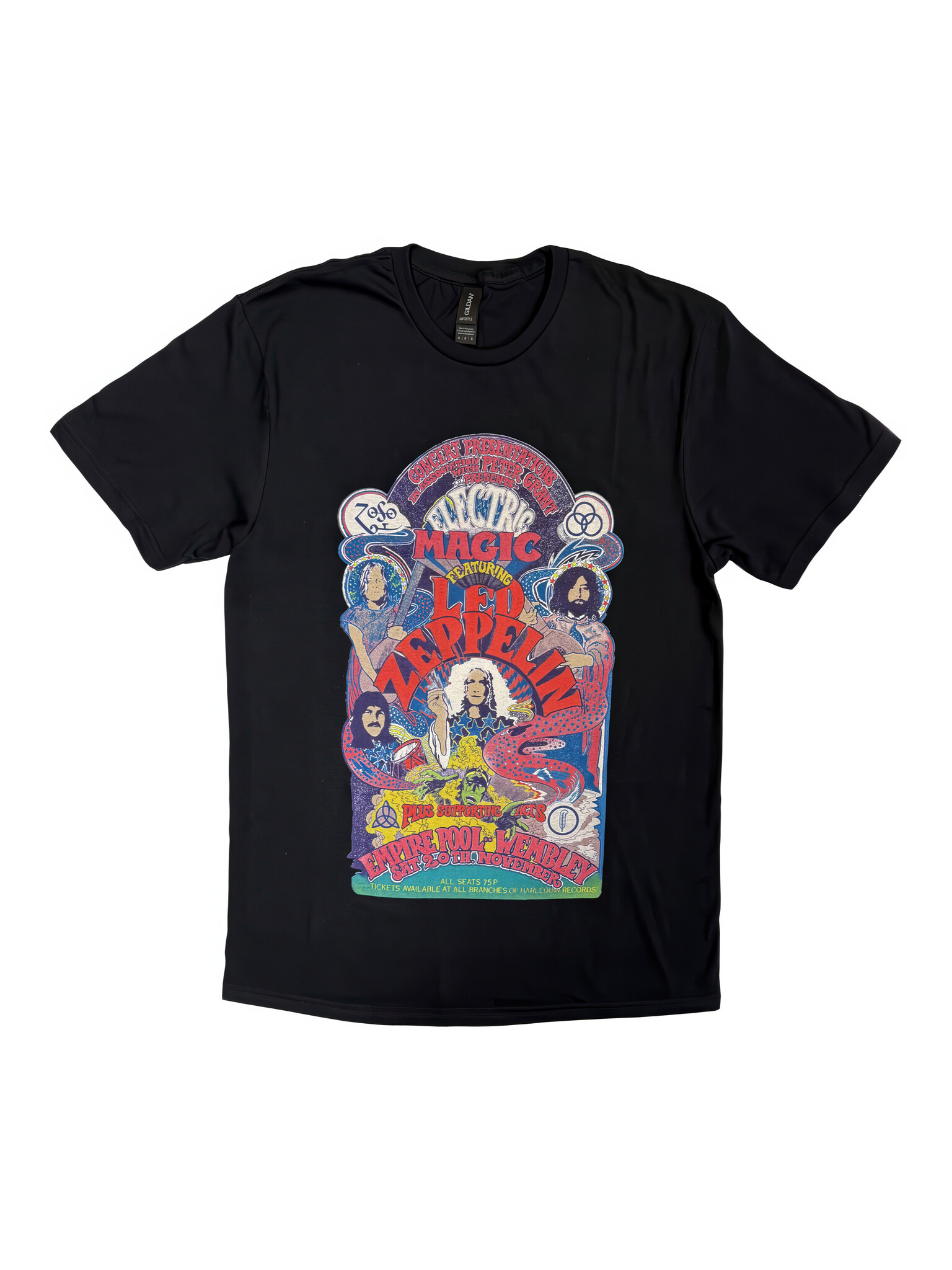Led Zeppelin - Full Colour Electric Magic Black Tee-1