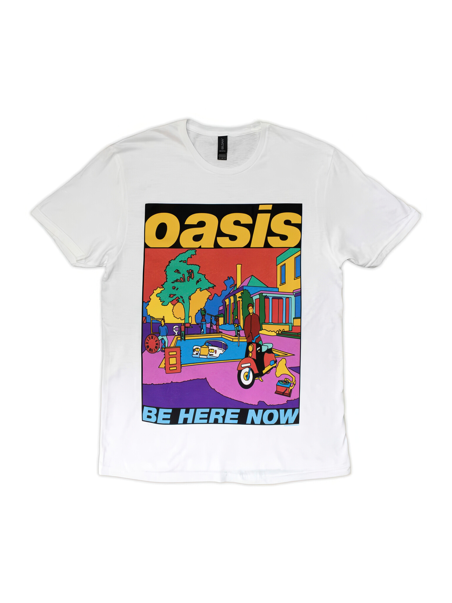 Oasis - Be Here Now Illustration White Tee-1