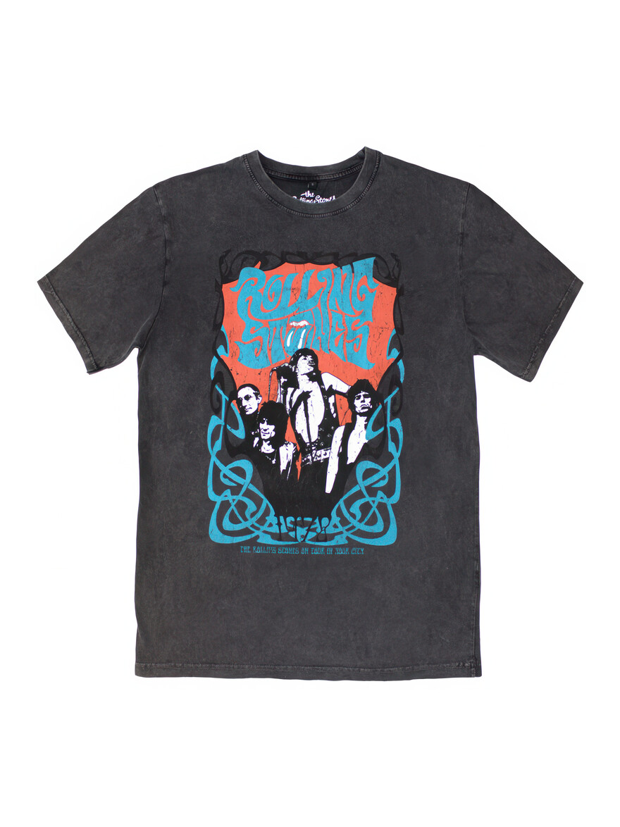 The Rolling Stones - Psych Montage Charcoal Tee