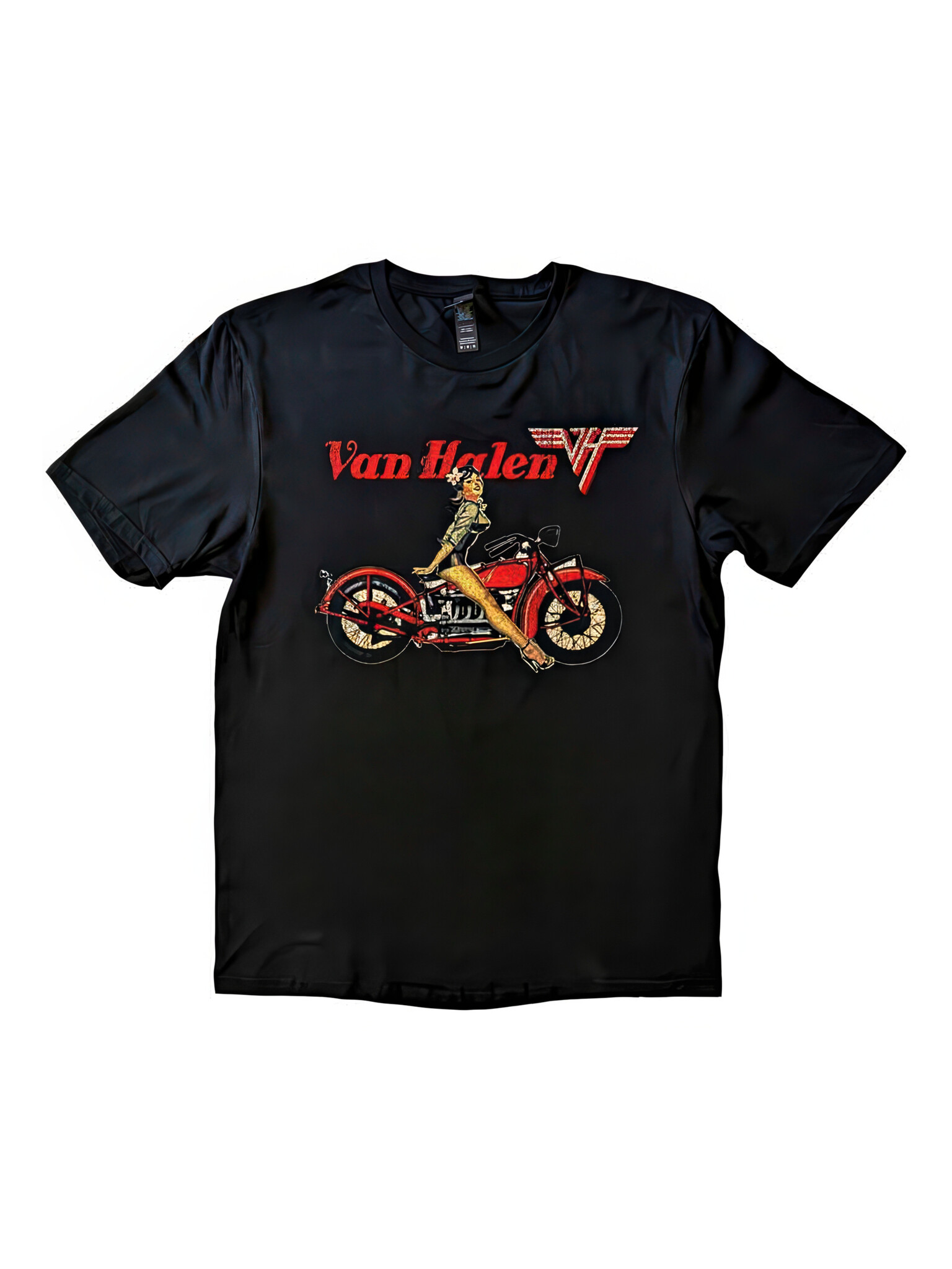 Van Halen - Pin-up Motorcycle Black Tee-1