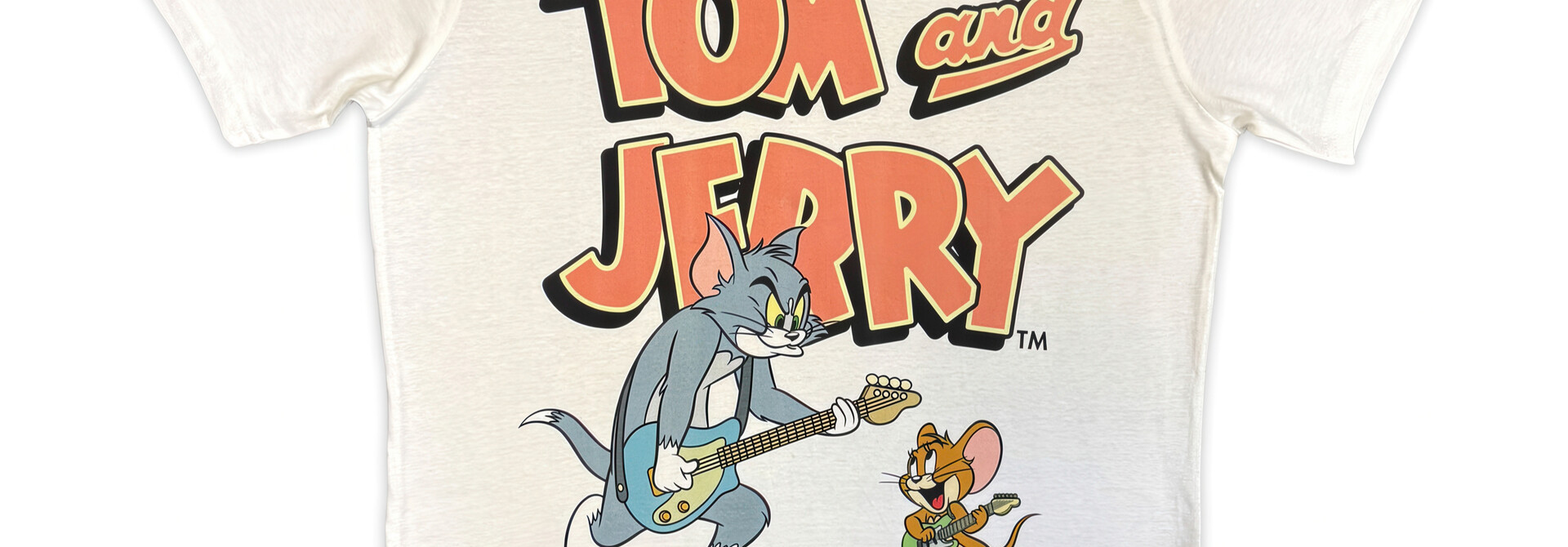 Tom & Jerry - Playing Guitar White Tee