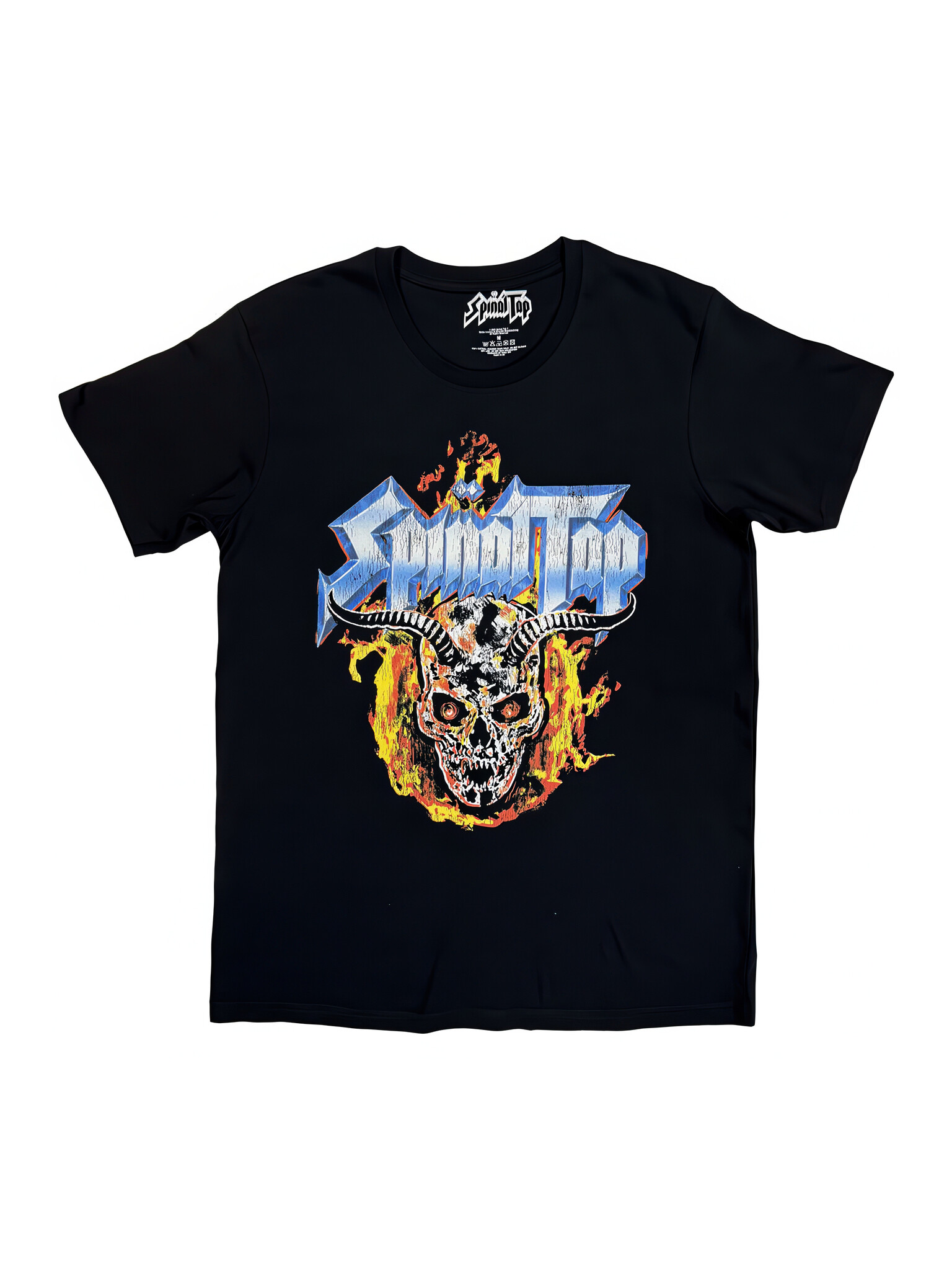 Spinal Tap - Flame Skull Black Tee-1