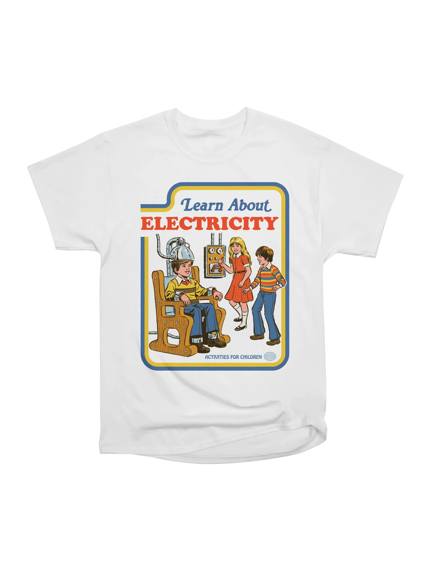 White Learn About Electricity Tee