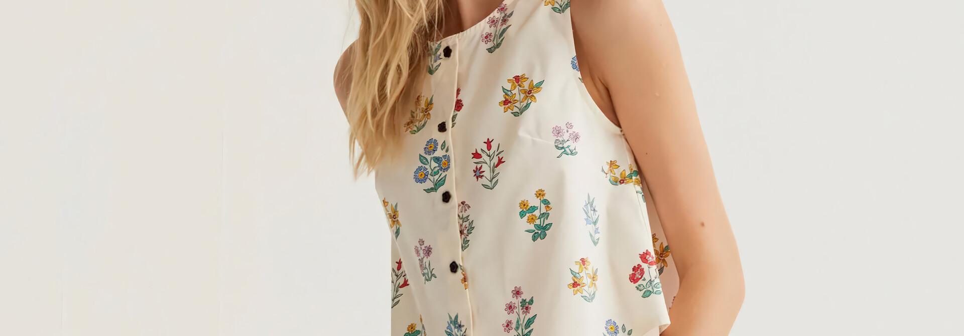 Porcelain Petal Sleeveless Top