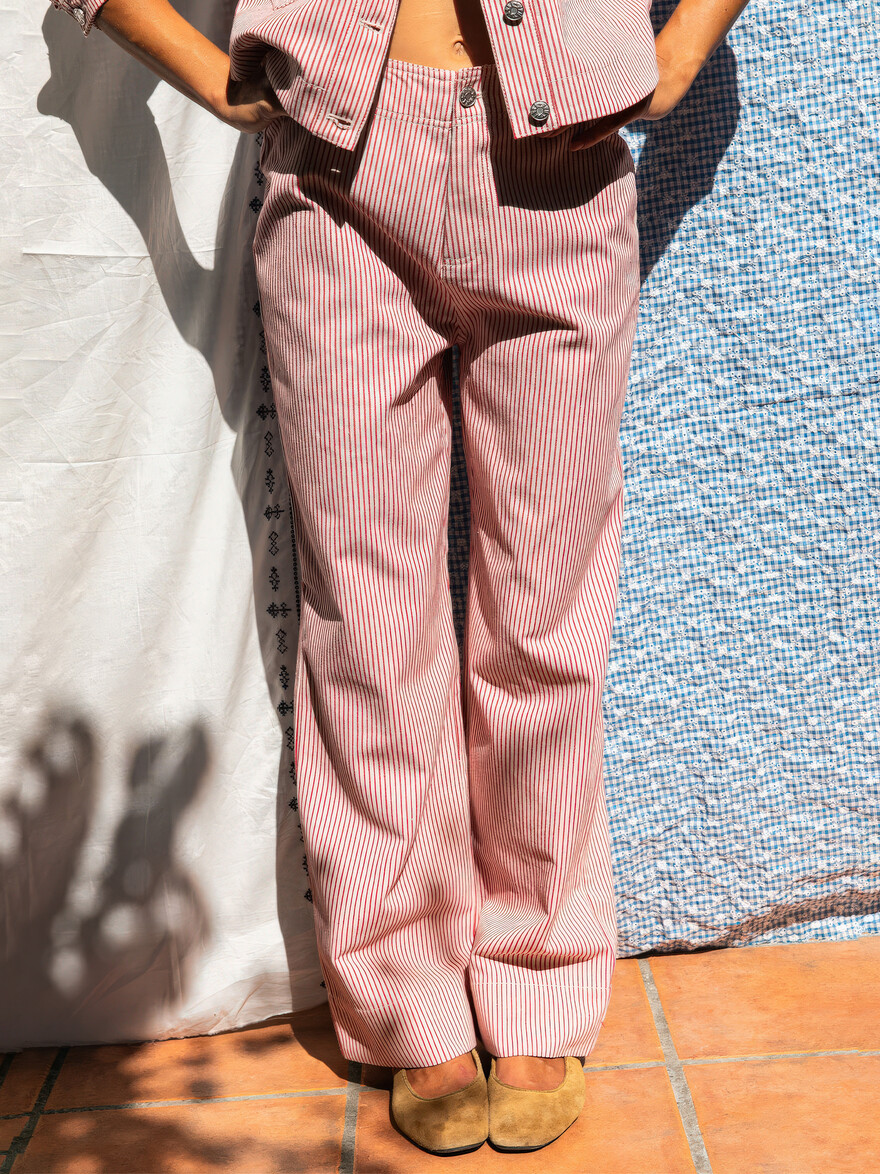 ♣ Palot Rayures Rouges Pants