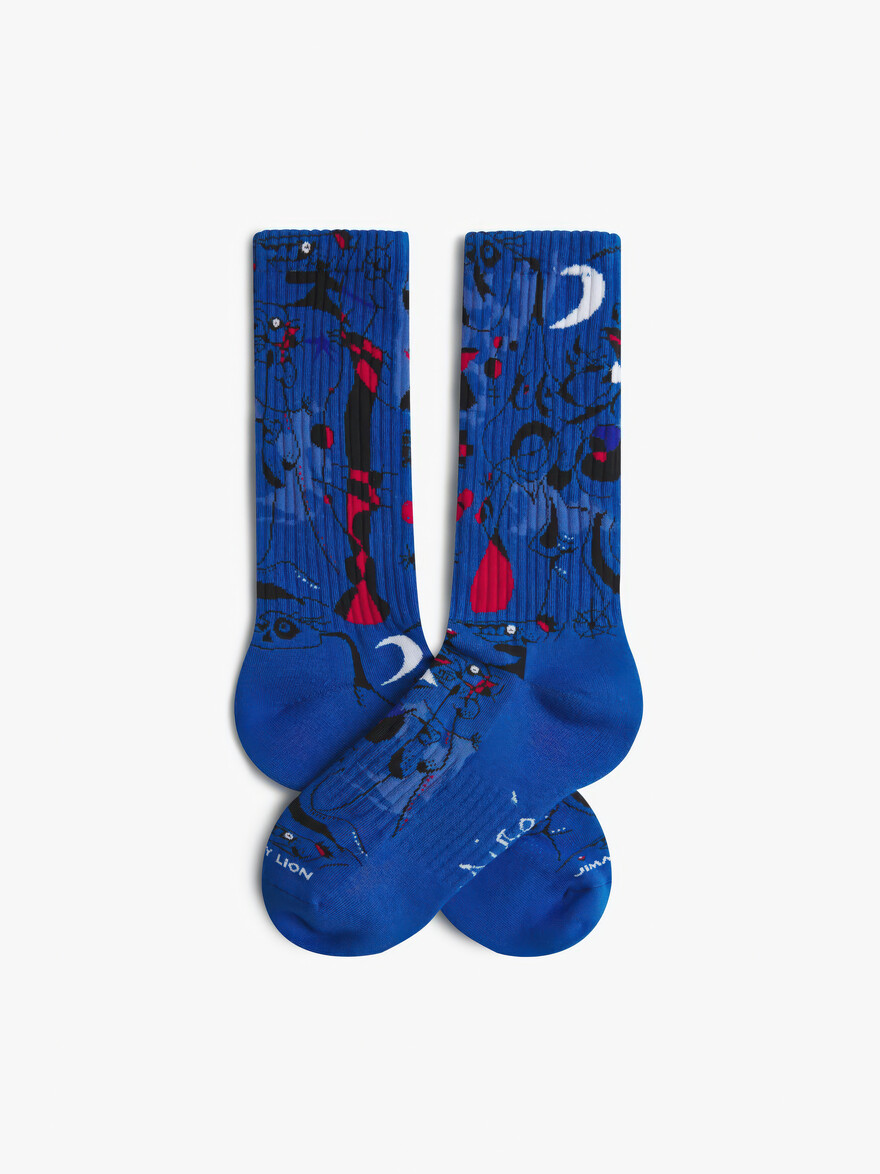 ♣ Blue Athletic Mirò Figures At Night Socks