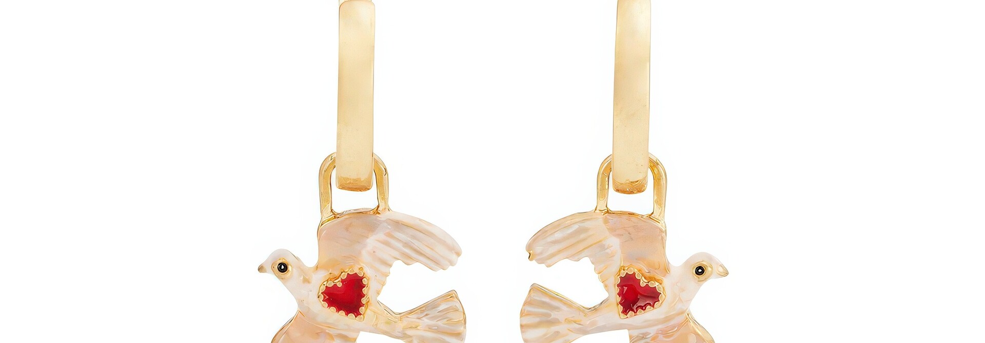 Gold Love Dove Huggie Earrings