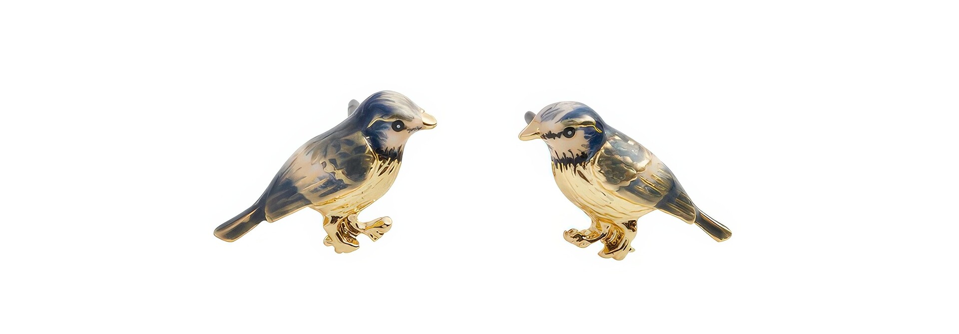 Enamel Blue Tit Stud Earrings