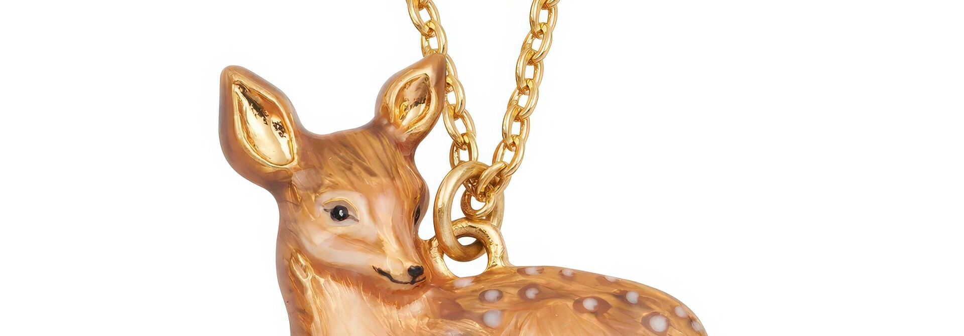 Resting Fawn Necklace Gold