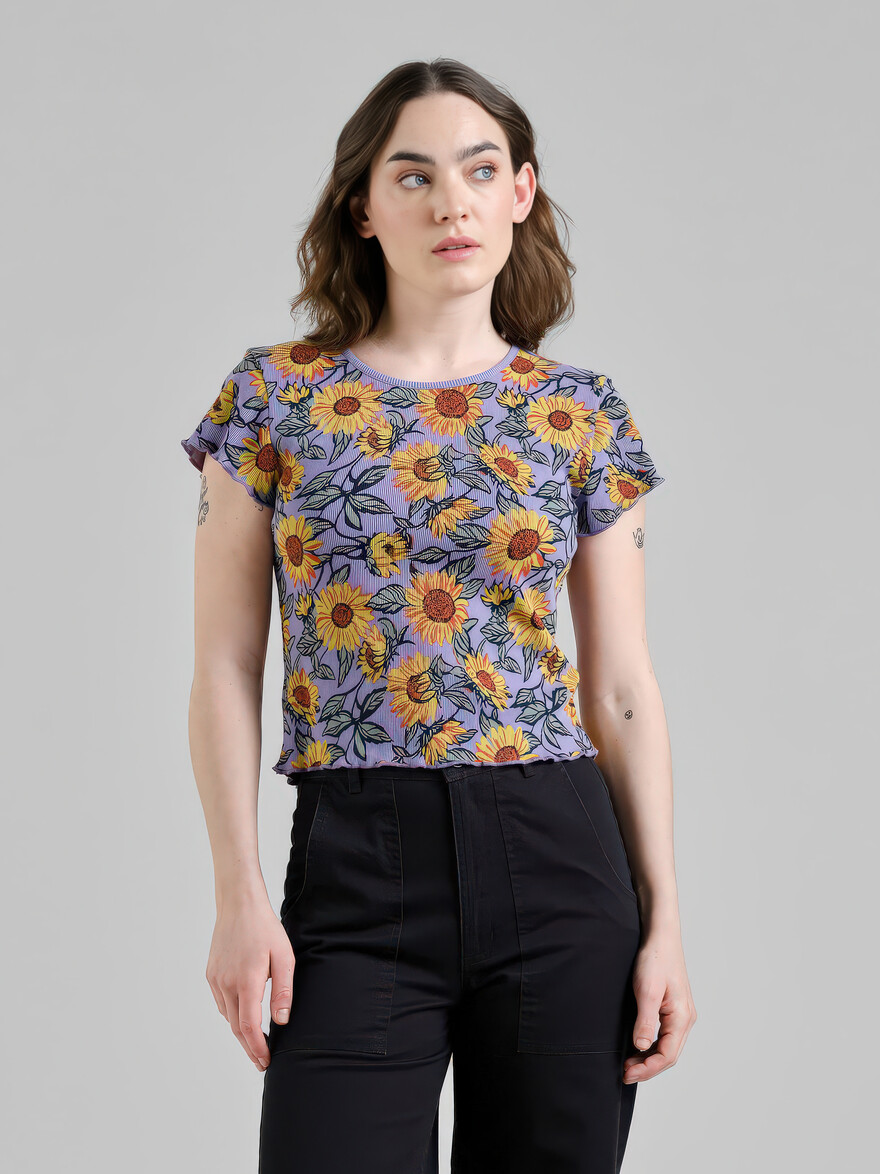 ♣ Ven Sunflower Haze Rib Top