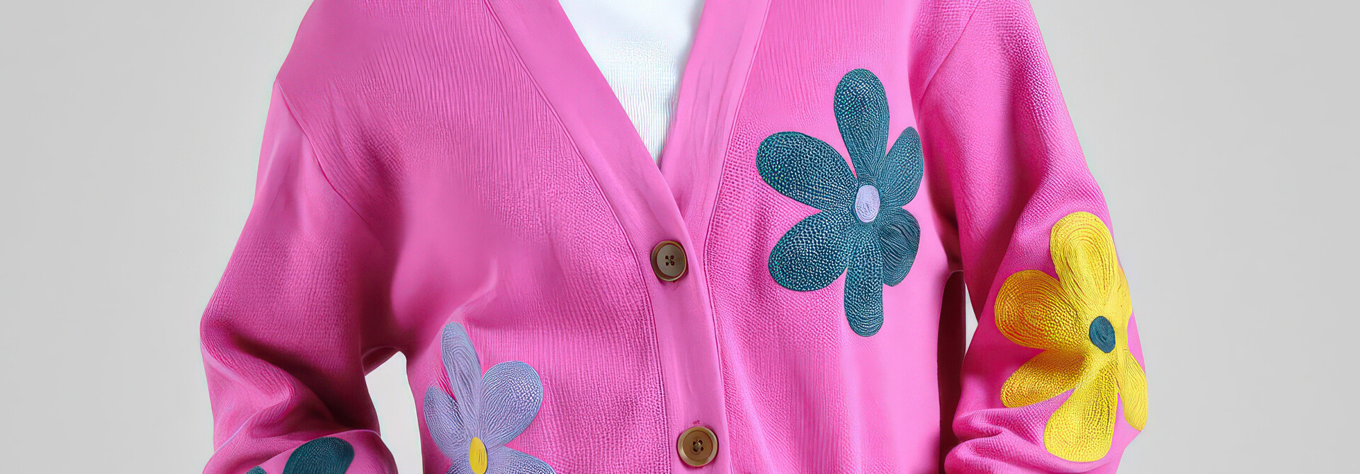 ♣ Kanan Pink Field Of Flowers Cardigan