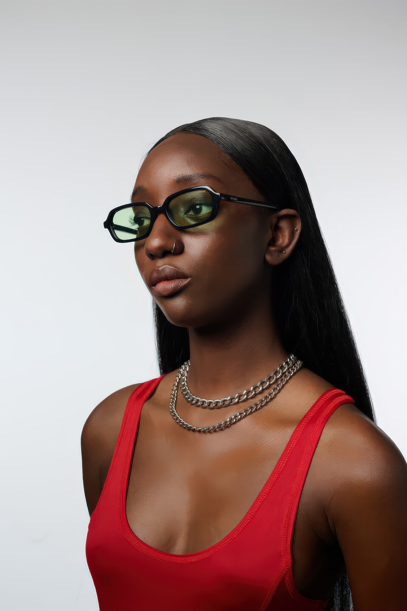 ♣ Hayden Black Celadon Sunglasses-4