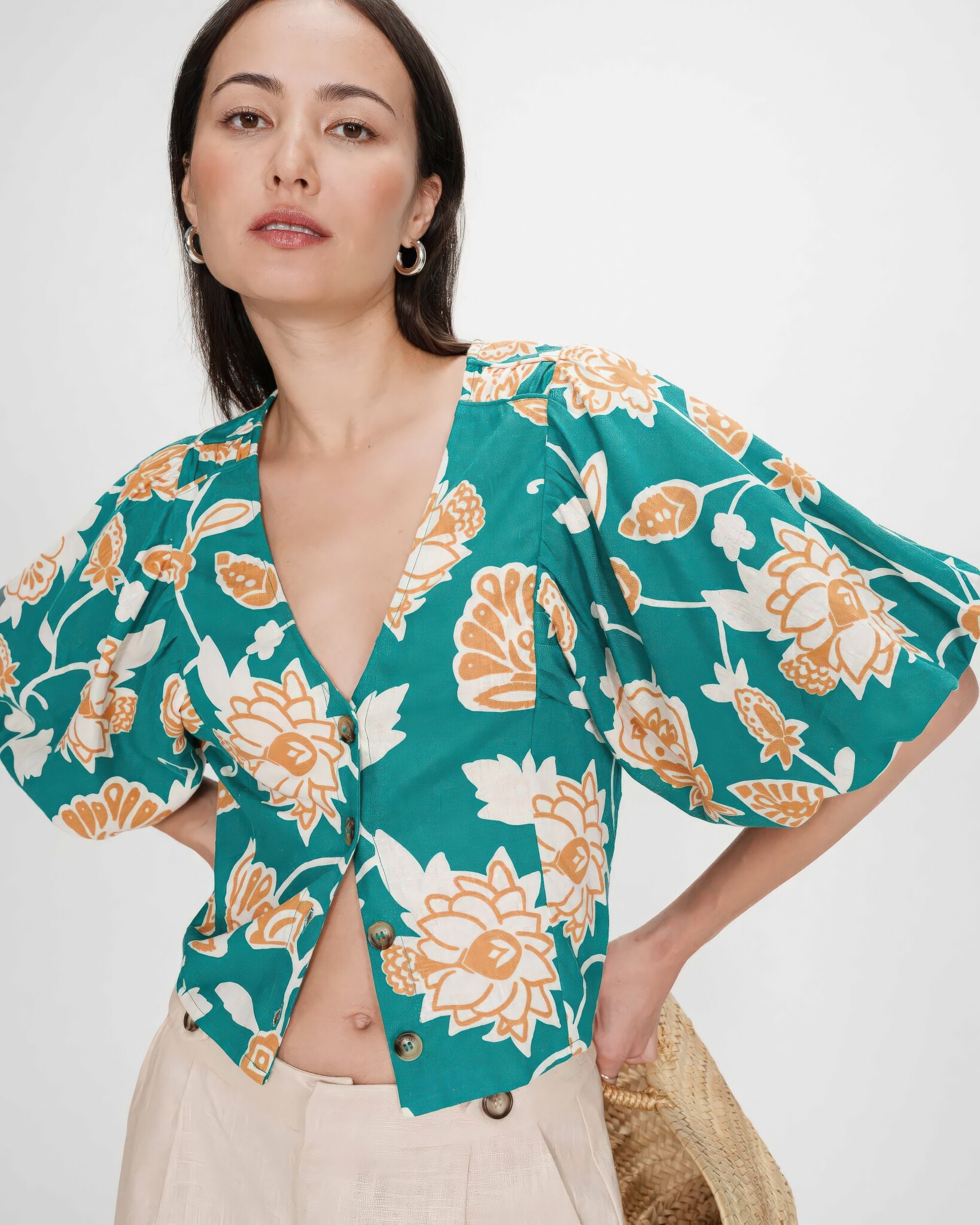 Vahe Eastern Lotus Blouse-1