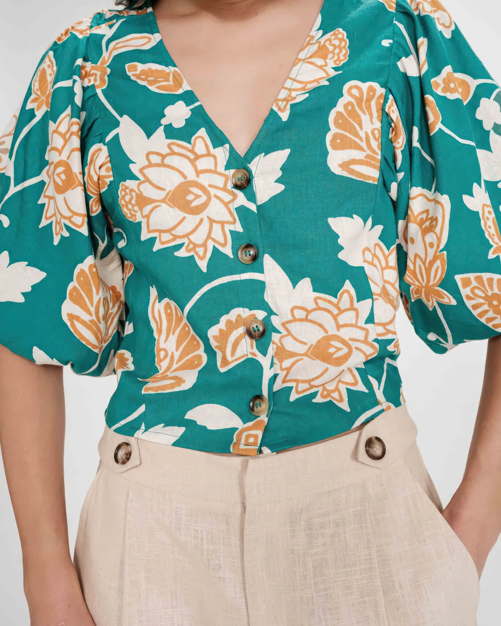 Vahe Eastern Lotus Blouse-2