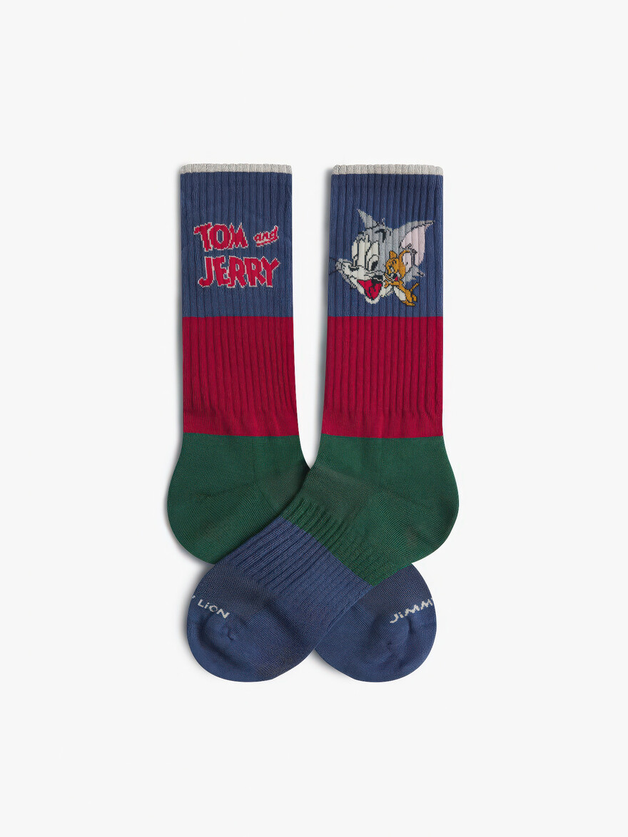 ♣ Athletic Colour Blocking Tom and Jerry Socks