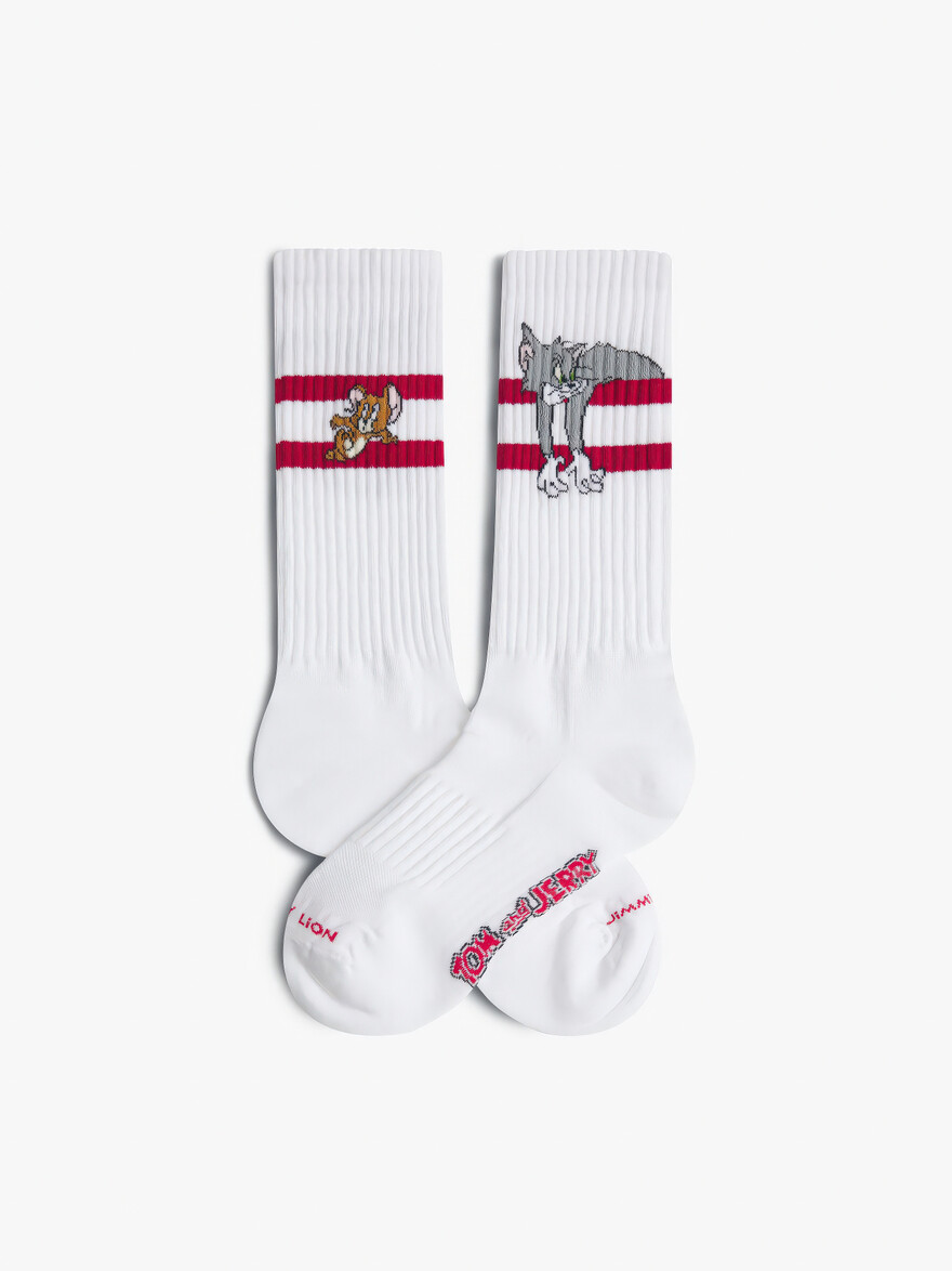 ♣ Athletic White Tom and Jerry Original Socks