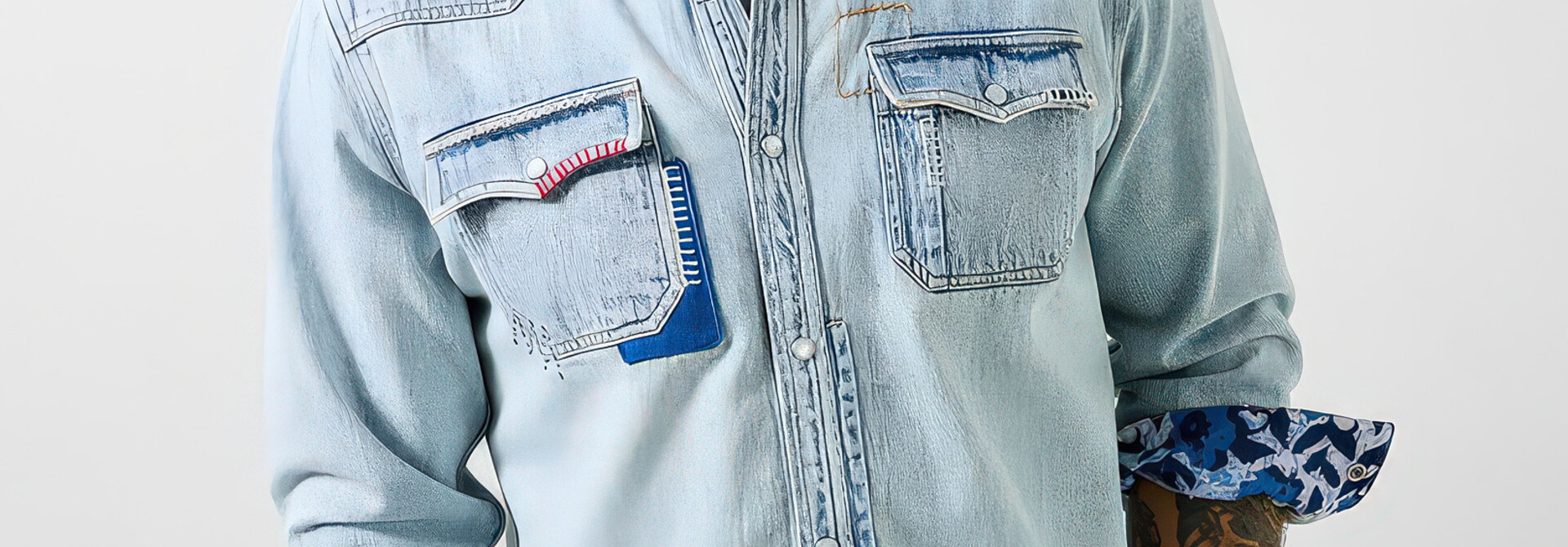 Acid Denim Western Shirt