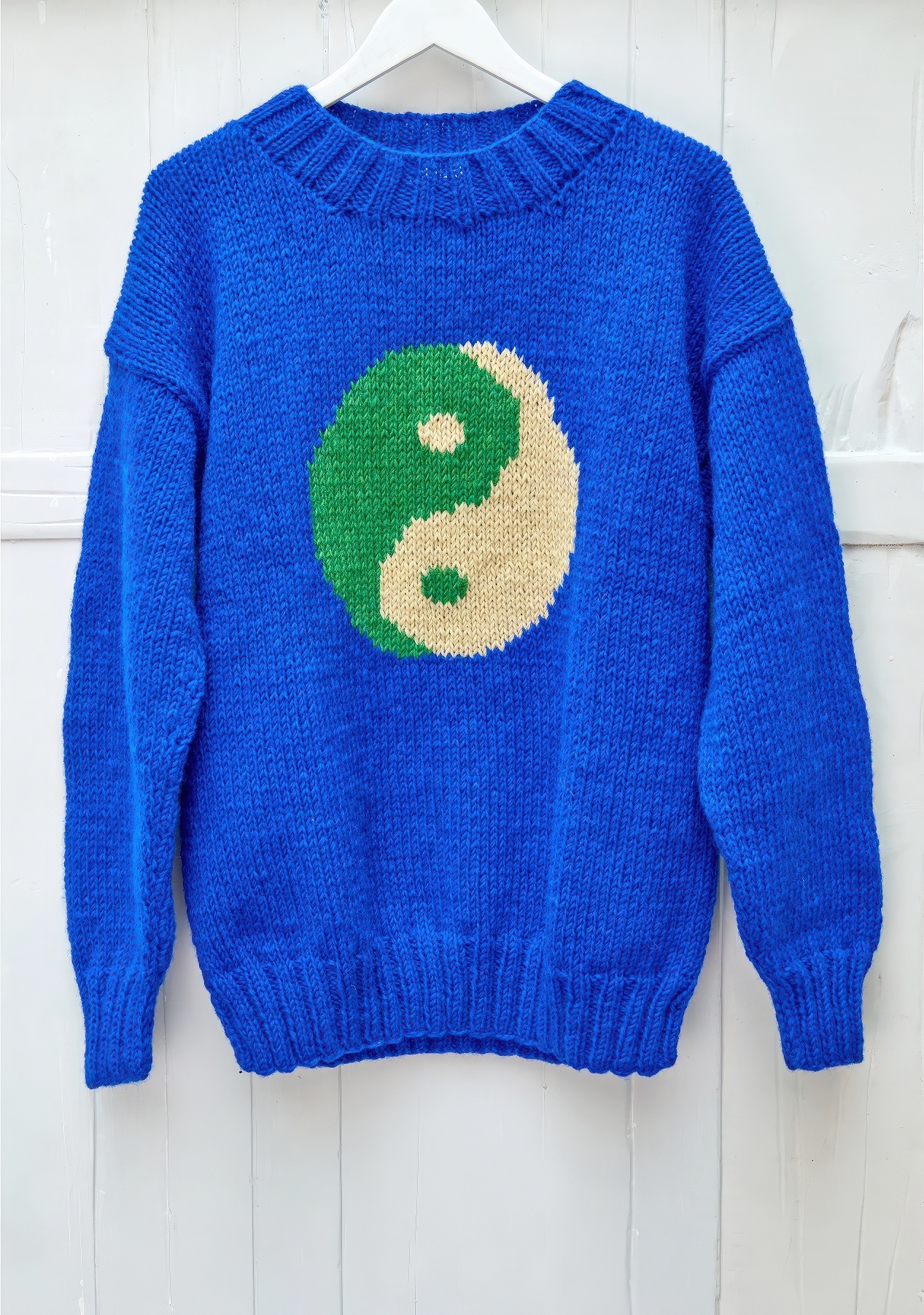 ♣ Yin Yang Blue Hand Knitted Jumper-6