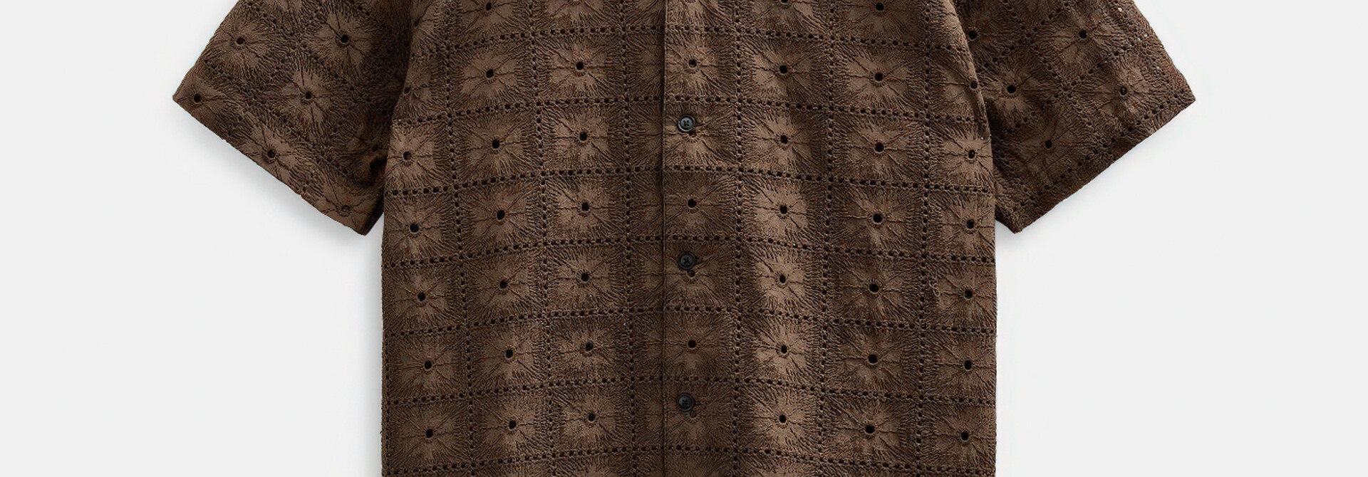 Akleander Tan Trellis Lace Shirt