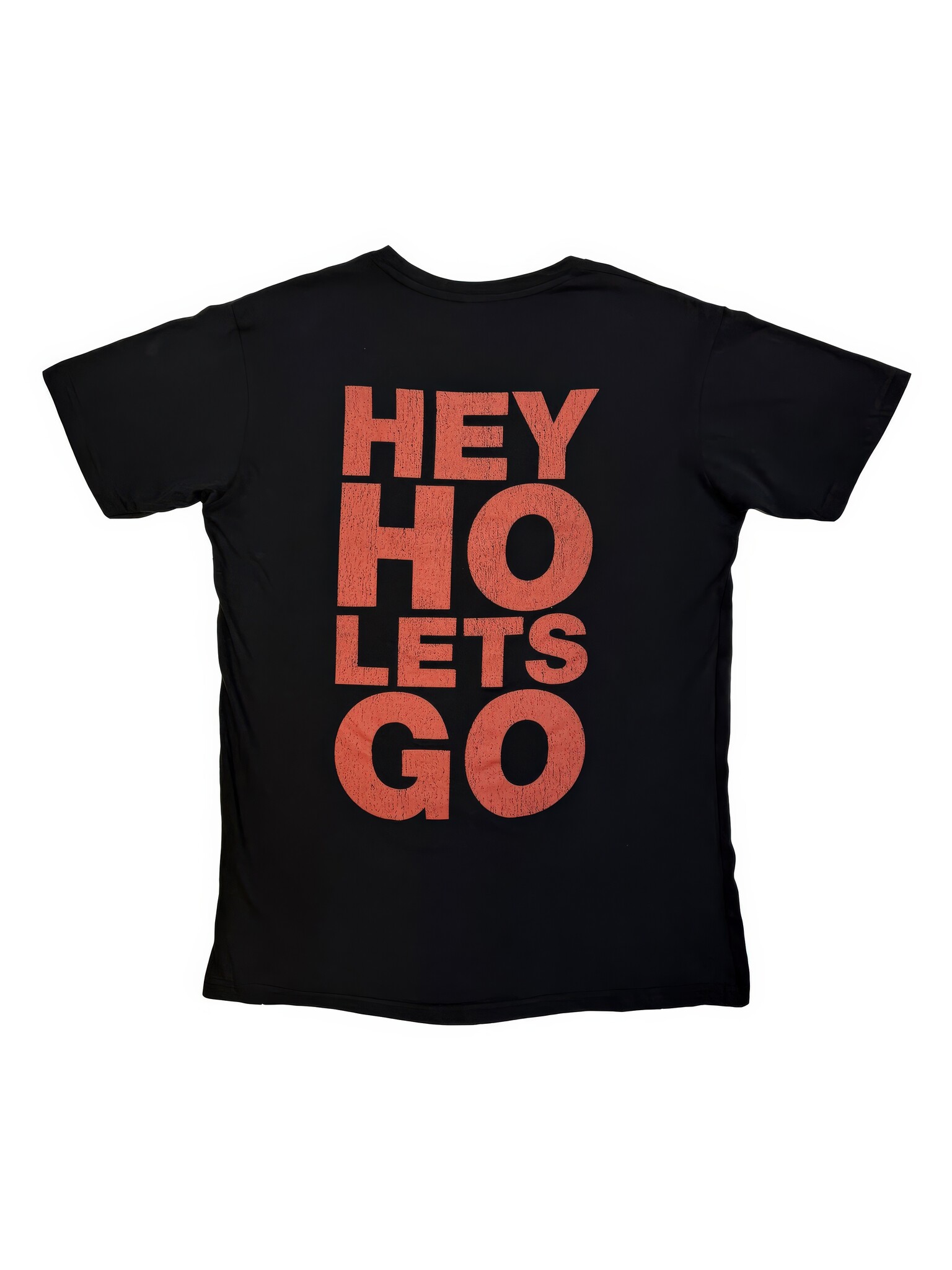 Ramones - Hey Ho Red Block Text Black Tee-2