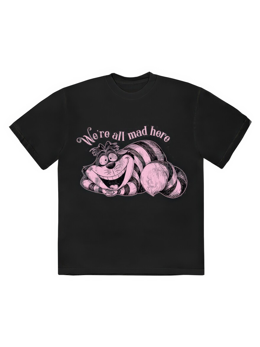 Alice In Wonderland - We're All Mad Here Black Tee