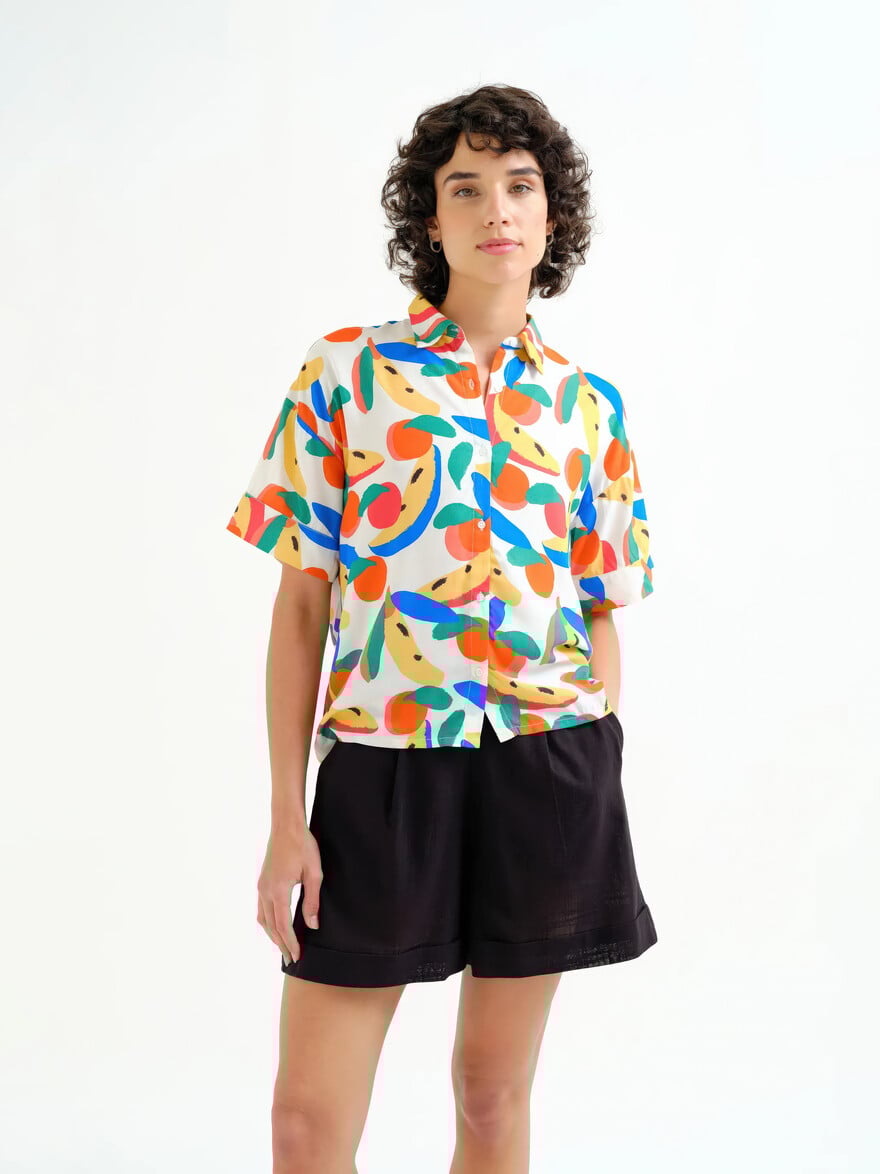 ♣ Composition With Apples And Bananas Blouse