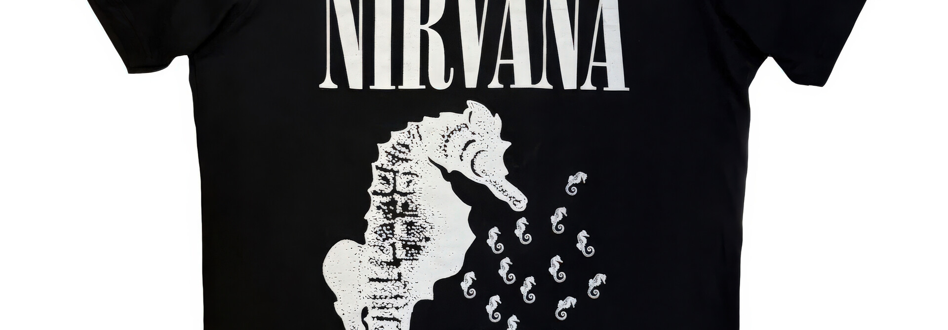 Nirvana - Seahorse & Logo Black Tee