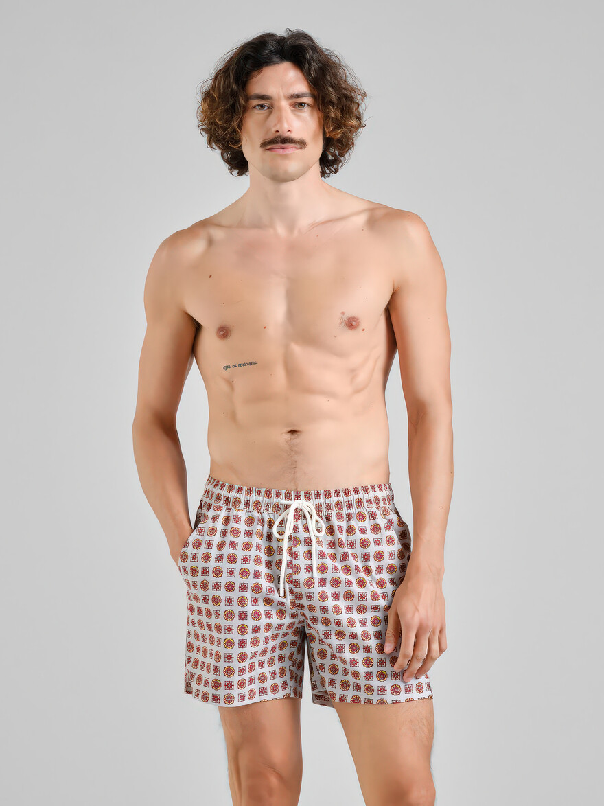 ♣ Birka Moustache Medallion Swim Shorts