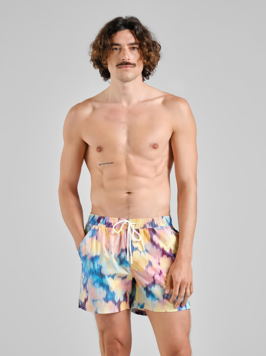♣ Birka Ikat Acid Flowers Swim Shorts