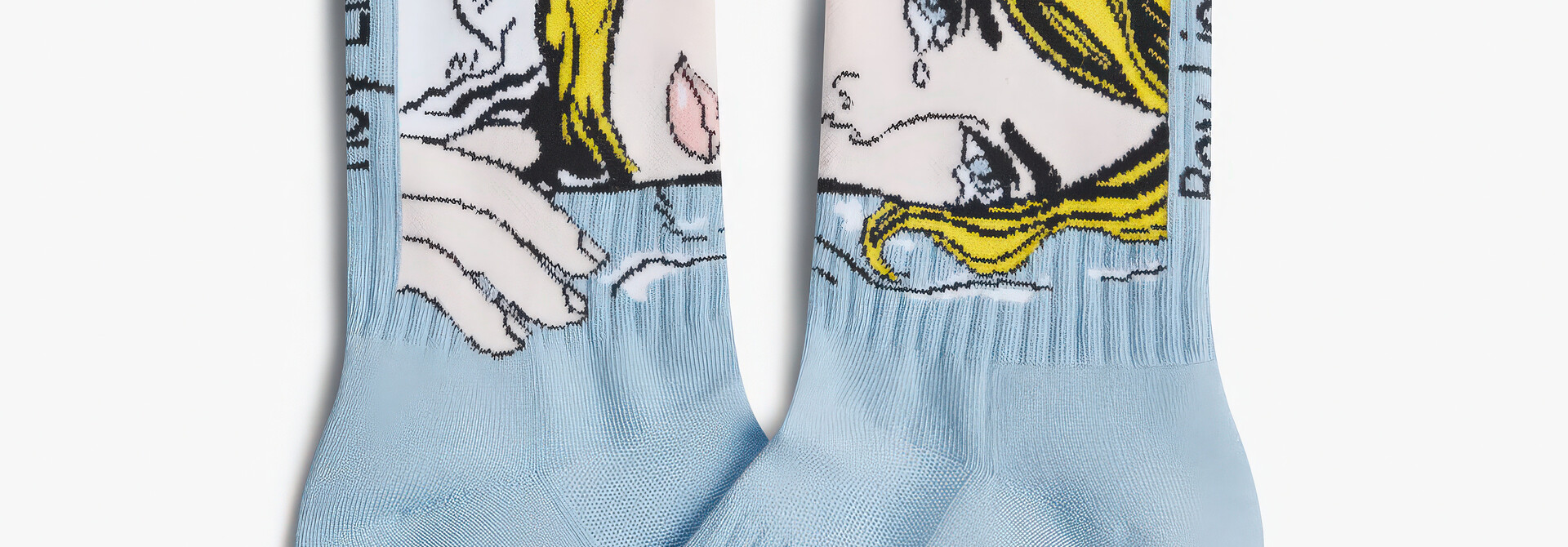 ♣ Light Blue Athletic Roy Lichtenstein Hopeless Socks
