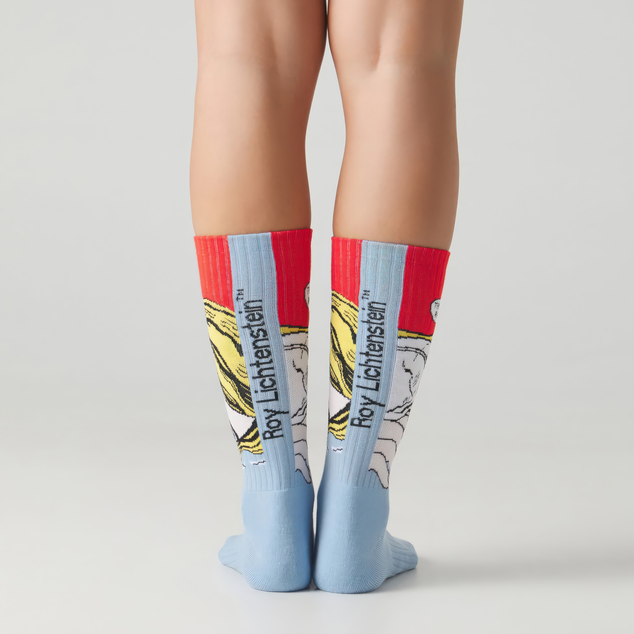 ♣ Light Blue Athletic Roy Lichtenstein Hopeless Socks-3