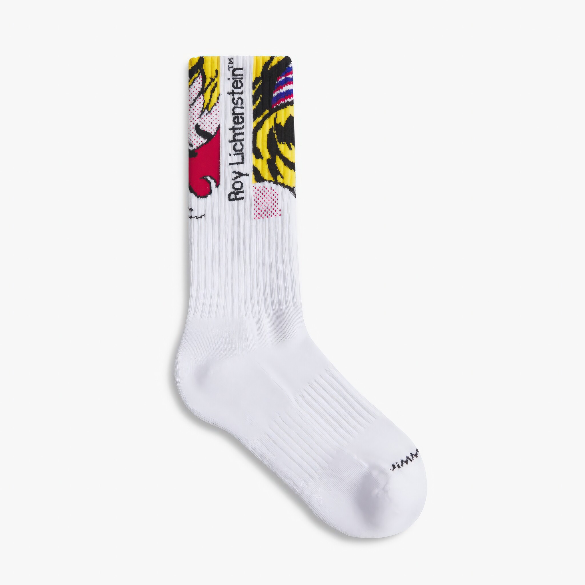 ♣ White Athletic Roy Lichtenstein Girl With Hair Ribbon Socks-4