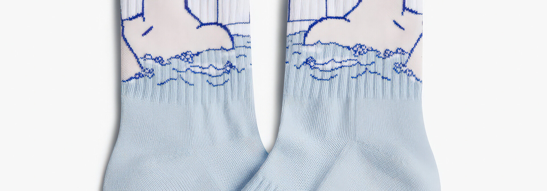 ♣ Light Blue Athletic Roy Lichtenstein Girl in Bath Socks
