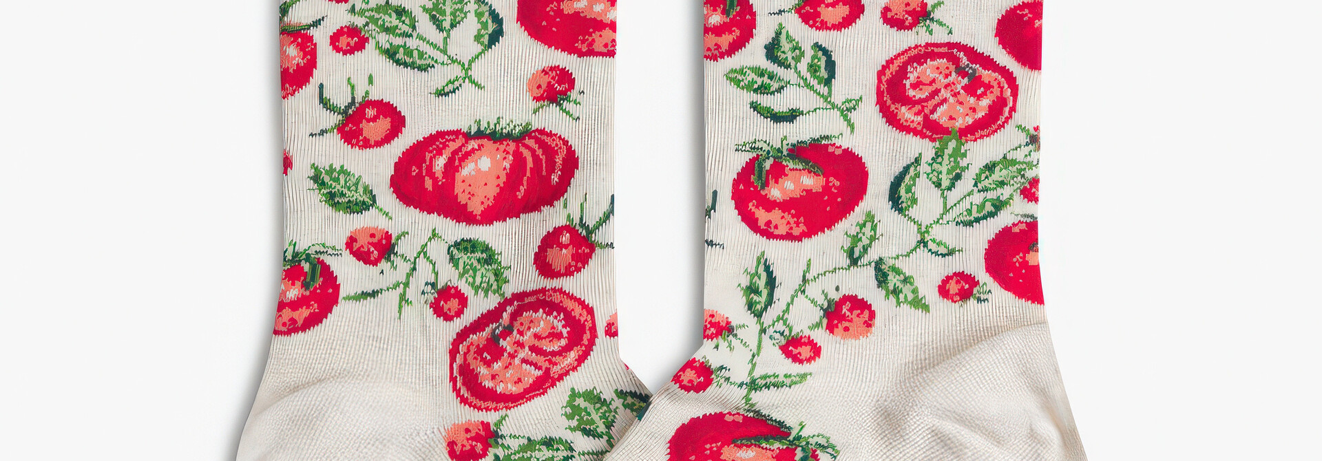 ♣ Beige Tomato Fever Socks
