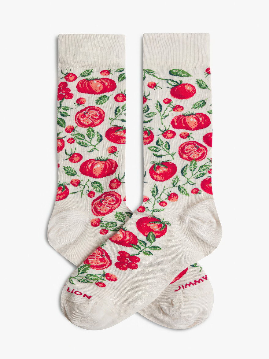 ♣ Beige Tomato Fever Socks