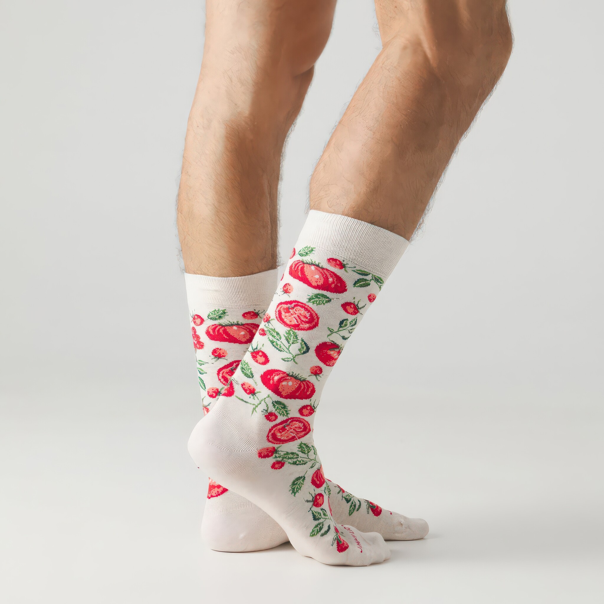 ♣ Beige Tomato Fever Socks-3