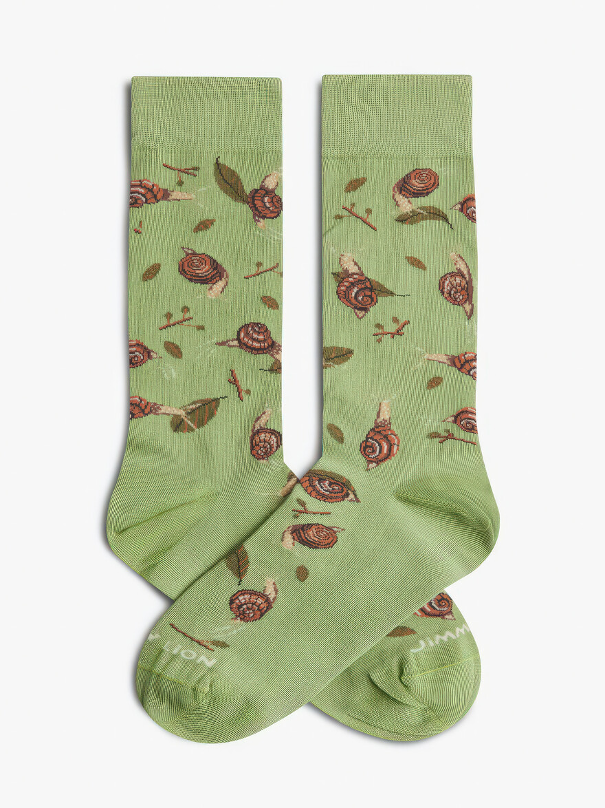 ♣ Green Snails Socks