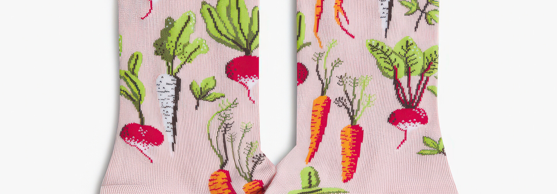 ♣ Pink Root Veggies Socks