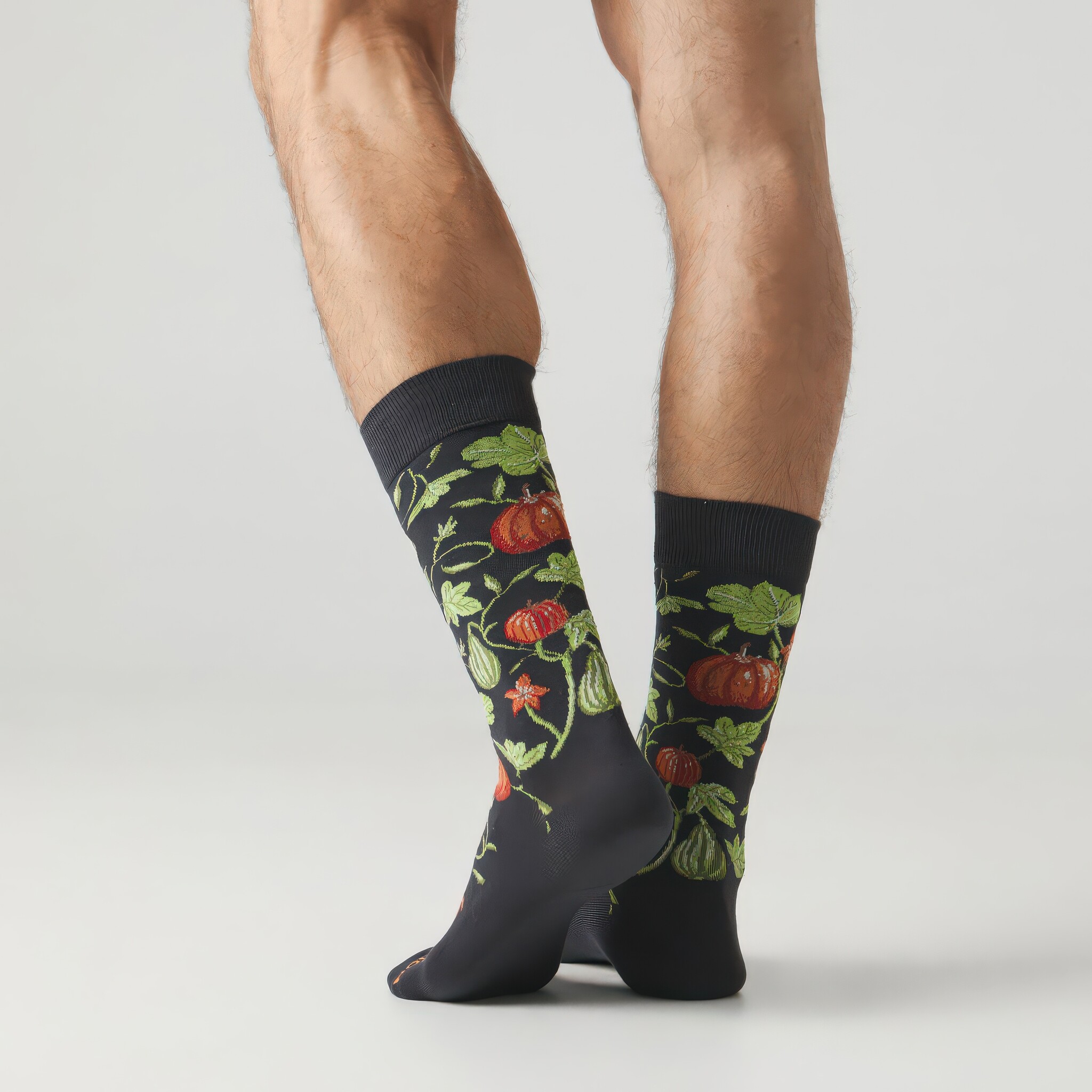 ♣ Grey Pumpkins Socks-3