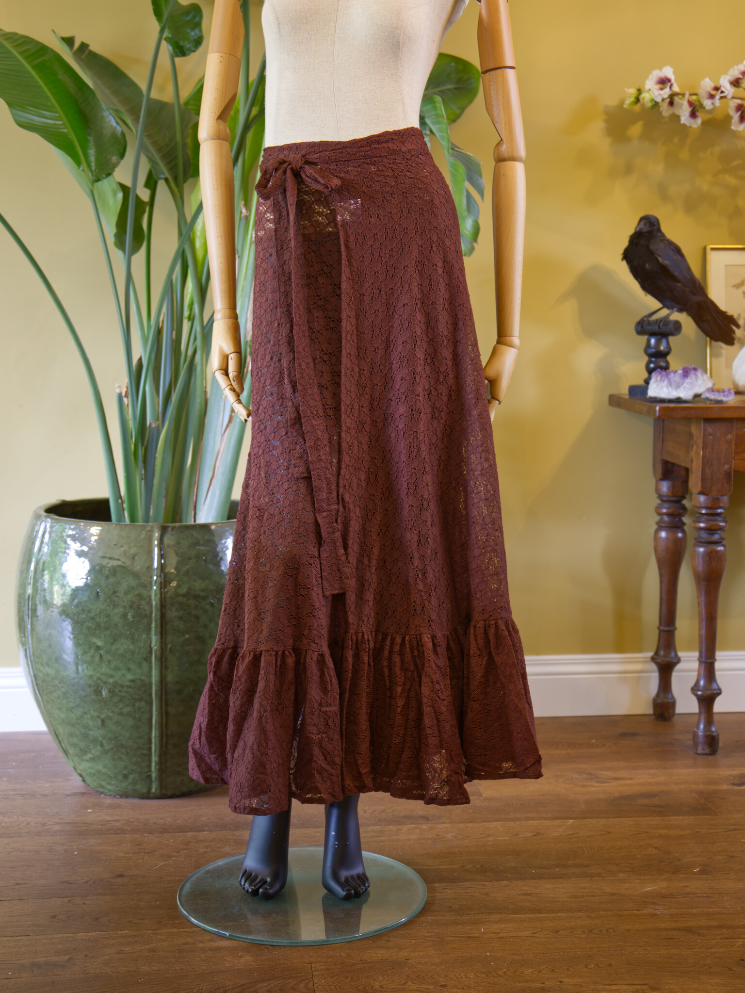 The Sabbath Lace Skirt (CARDAMOM)-1