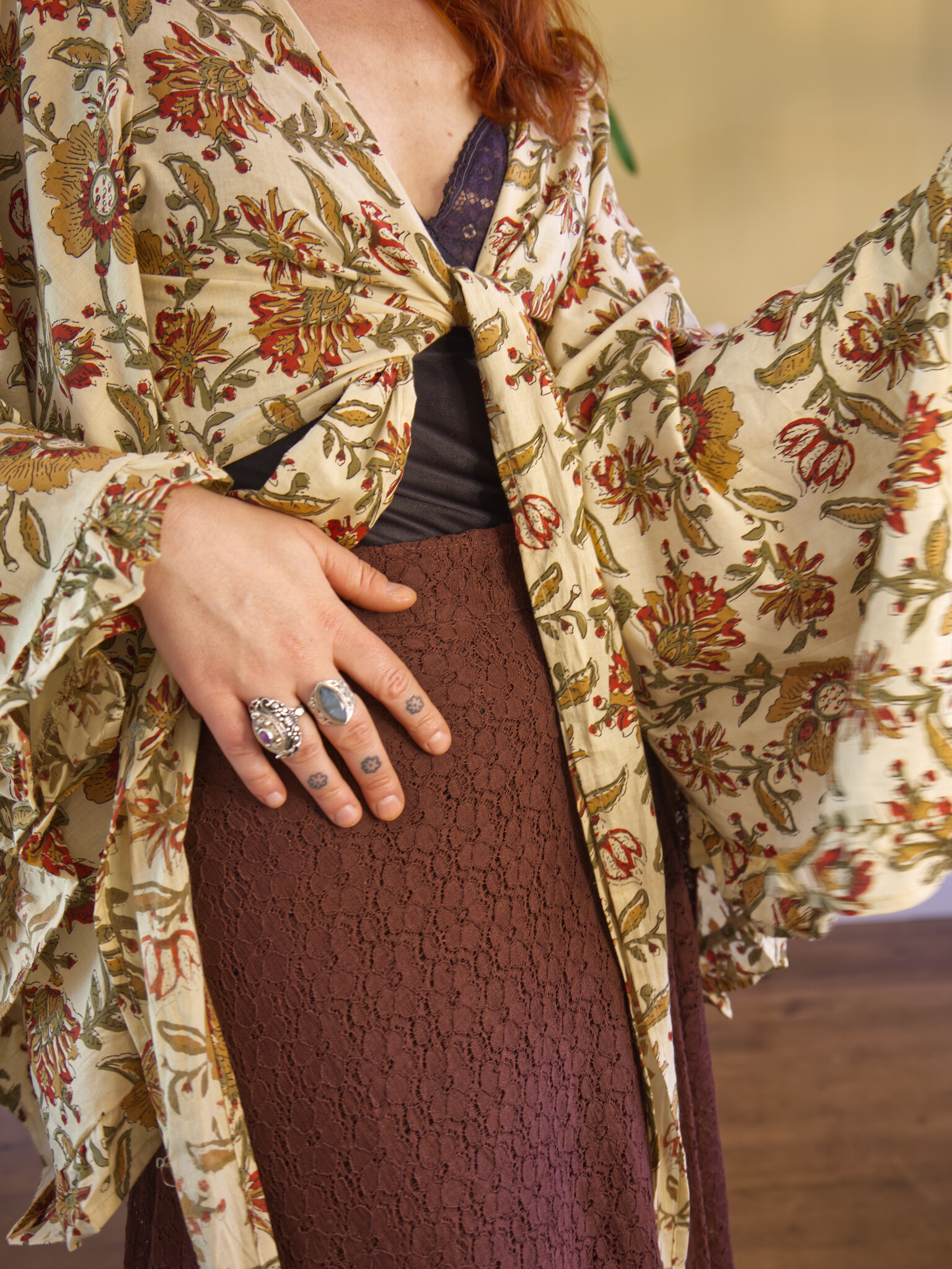 The Sabbath Lace Skirt (CARDAMOM)-2