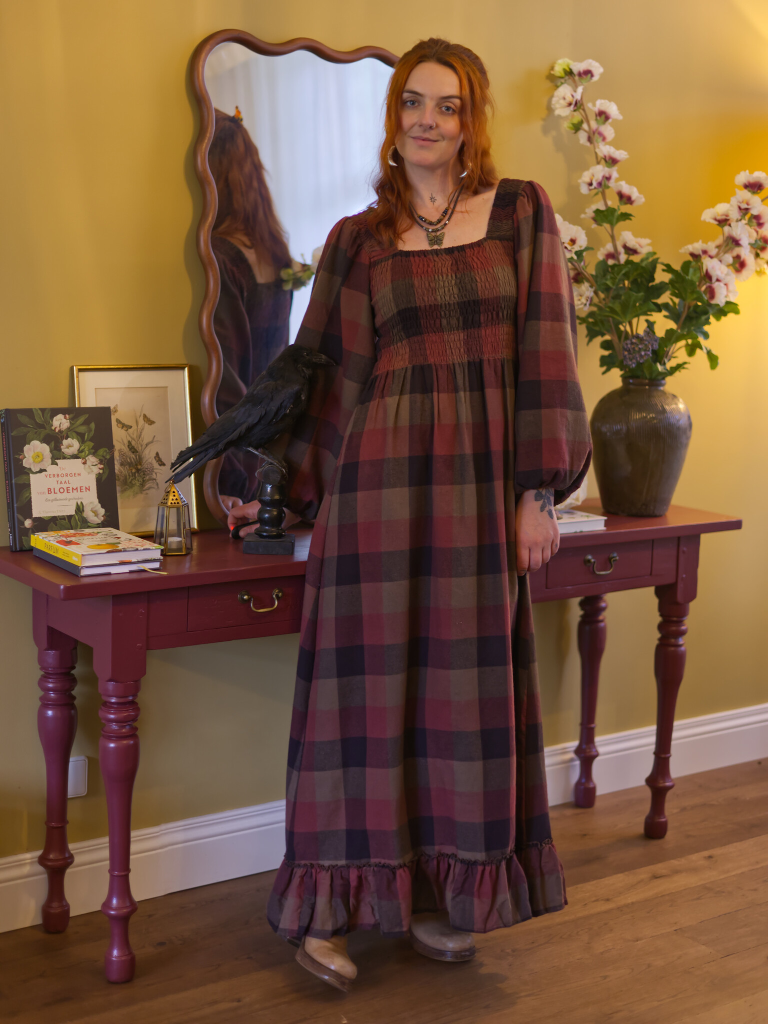The Solstice Cotton Dress (MAPLE)-3